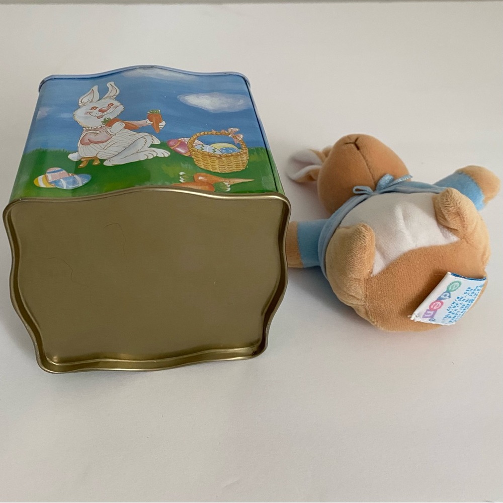 Easter Tin and Eden 6” Plush Peter Rabbit Baby Rattle - Picture 8 of 13